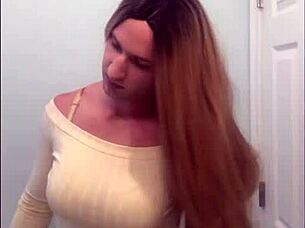 Watch my wild feminization into a sexy shemale slut