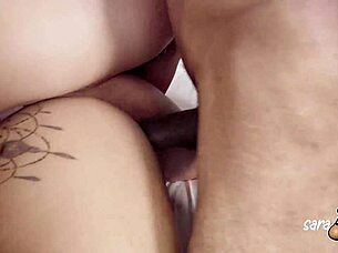 two hungry sluts gangbanged by four cocks squeezing their pussies tight