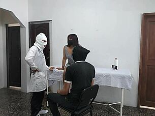 i'm the perverted doctor pounding this latina patient while her man waits outside