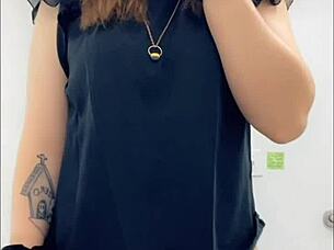 teasing wet ass and clit fun at work