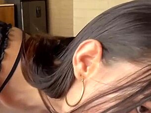 petite latina model sneaks backstage for lingerie anal creampie pov.