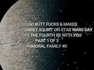 skinny babe rides rough cowgirl anal with huge cock in star wars cosplay