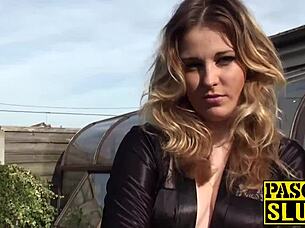 Hot Brunette Babe Rachel Stockings Deepthroats Older Man's Huge Cock Doggystyle