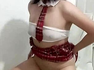 Hayami Locks Away In Schoolgirl Lingerie Masturbating Hard With Toys Update 46