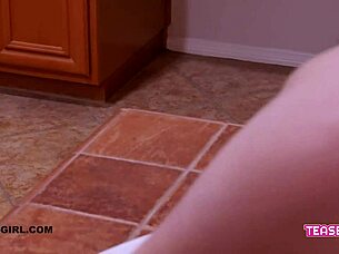 Super Cute Brunette Teen Takes Provocative Bath Interview on Sofa