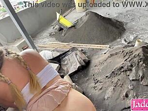 wanna watch this couple fuck doggystyle bent over in outdoor construction site?