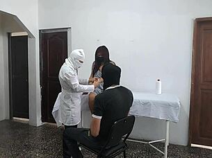 i'm the perverted doctor pounding this latina patient while her man waits outside