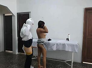 i'm the perverted doctor pounding this latina patient while her man waits outside