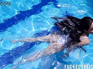 Sexy Helen Star Dives Masked Into Pool