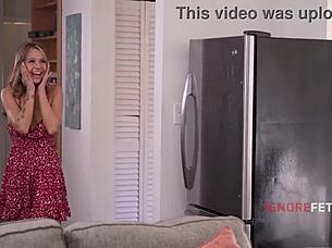 birthday cake baking turns into intense fetish eye rolling session