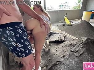 wanna watch this couple fuck doggystyle bent over in outdoor construction site?