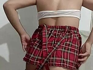 Hayami Locks Away In Schoolgirl Lingerie Masturbating Hard With Toys Update 46