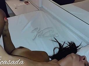 latina milf slut blows old swinger in cuckold hotel group with husband watching