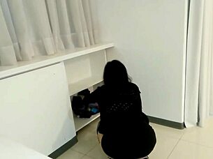 curvy milf slut pegs with double strap-on dildo in wild anal roleplay