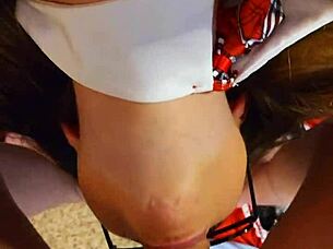 Throat fucked wet schoolgirl milf bent over deepthroat