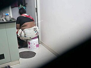 JERKING my DICK watching maid sakshi FLASH in kitchen