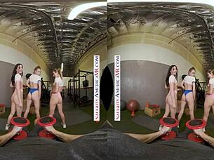 NAUGHTY AMERICA SEXY BABES KYLER QUINN PAIGE OWENS TAG TEAM GYM STUD