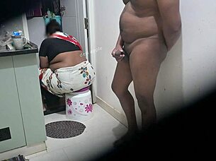 JERKING my DICK watching maid sakshi FLASH in kitchen