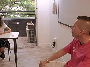 uh professor fucks his skinny teen slut student hard in class... oops squirting everywhere