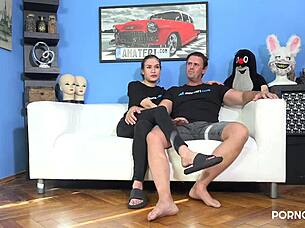 hot czech babe fucks pro in amateur reality couple blowjob session