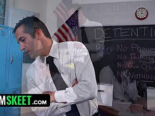 Pervy Teacher Tricks Innocent Girls into Classroom Threesome Orgy