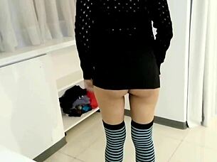 curvy milf slut pegs with double strap-on dildo in wild anal roleplay