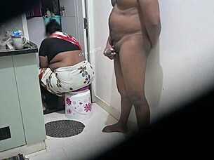 JERKING my DICK watching maid sakshi FLASH in kitchen