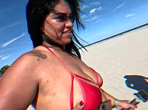 nicoly mattos and lukas zaad dominate raquel hot in wild beach orgy