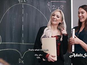 Colleagues CATCH wanking to boardroom BOOBIES Katrina Colt Kenzie Taylor