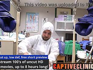 Behind scenes testing white coveralls gloves face coverings