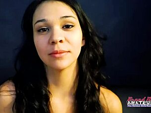 PETITE BRUNETTE COED SABRINA'S WET PUSSY POUNDED HARD THEN MOUTH JIZZED FULL!