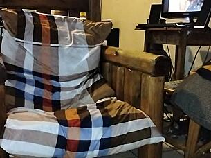 Mature stud wanks massive cock naked stroking to eruption