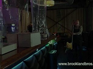 cassandra blows nerdy older janitor in secret spot