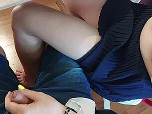 wanna see my classmate's pussy fingered to huge cumshot?