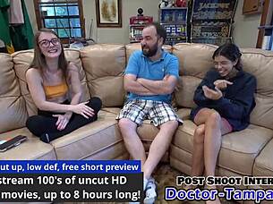 dr tampa, mira monroe's relaxed gyno exam backstage with gloves and speculum