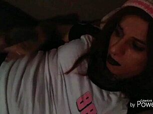 goth shemale strokes cock wildly in solo maledom masturbation session