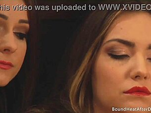 Redhead lesbian mistress fingers sub's big ass pussy