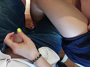 wanna see my classmate's pussy fingered to huge cumshot?