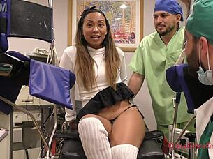 melany lopez endures humiliating latex glove tickle feet backstage fetish