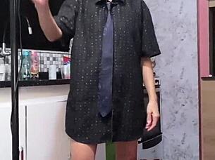 wife kally sneaks blowjob on camera during comedy shoot