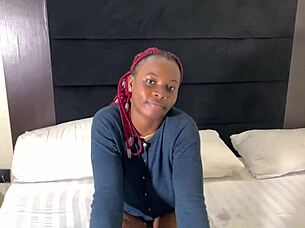 Pretty Ebony Babe Horny Casting Interview Tease