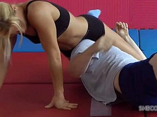 antscha dominates in mixed wrestling face sitting