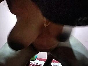 Amateur friend fucks busty wife with raw passion