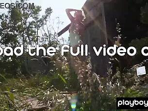 big boobed blonde milf jenessa dawn strips naked outdoors