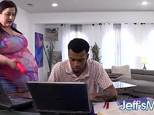 Black stud fills fat girlfriend Ashley Garland's ass with creampie