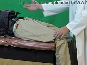 Scarlett Johnson's intriguing medical vag exam turns into deepthroat gagging frenzy