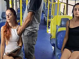 Skinny Redhead Flashes Ass On Public Bus