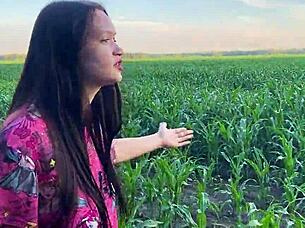 Nervous Babe Craves Massive Cock Comfort in Cornfield