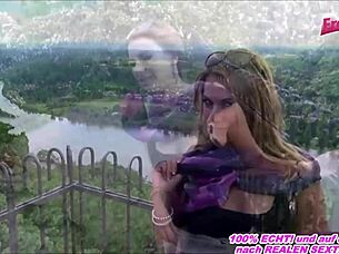 Skinny german babe tries public outdoor sex first time ever