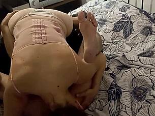 Ecstatic slut rims in satin